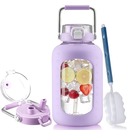 100 oz Glass Water Bottle with Straw