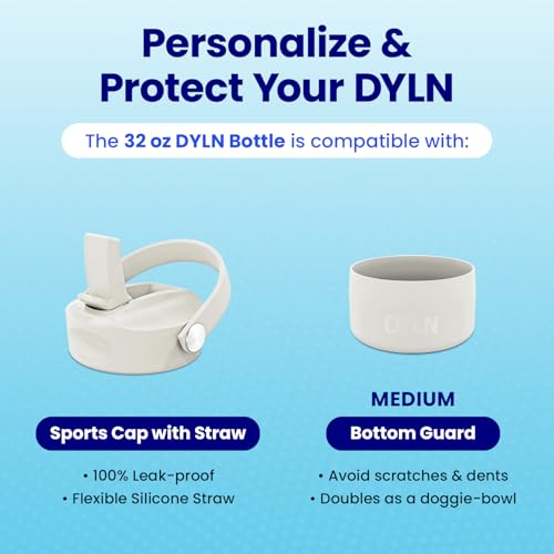DYLN Hydrogen Water Bottle 32 oz Pearl Stainless Steel Alkaline Water