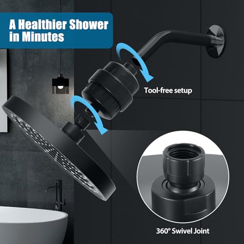 High Pressure Filtered Shower Head Combo with 15