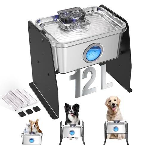 12L 3.2Gal Dog Water Fountain Elevated