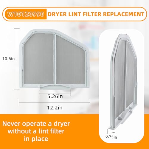 2 Pack W10120998 Dryer Lint Screen Filter Replacement Part (2 Count)