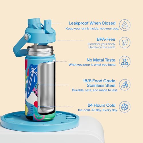 Kids Insualated Water Bottle with Straw