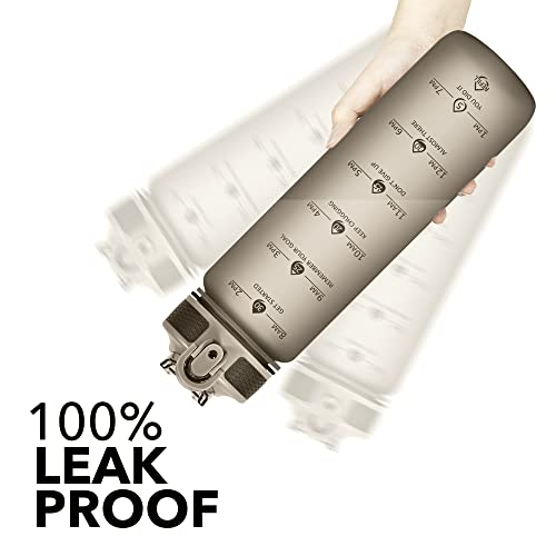 Plastic Water Bottle With Straw & Time Marker