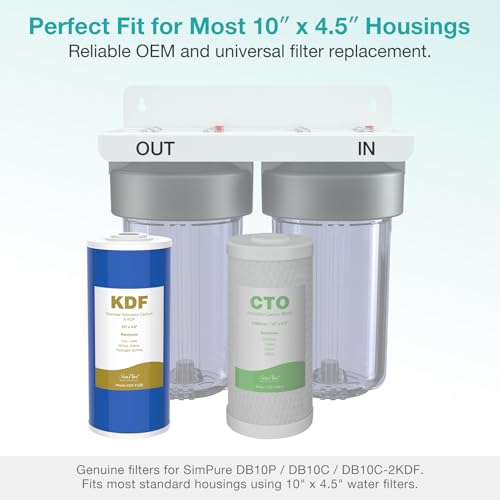 10" x 4.5" Whole House GAC Carbon and KDF Water Filter Cartridge (2 Count)
