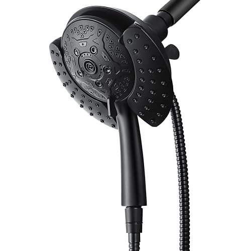 2 in 1 Shower Head with Handheld Combo High Pressure Black 1.8 GPM