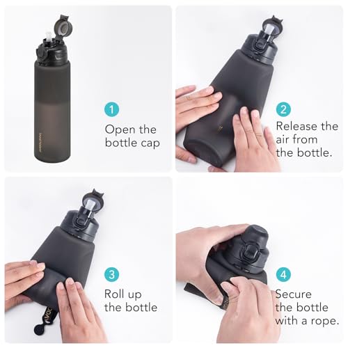 Collapsible Water Bottles with Straw for International Travel