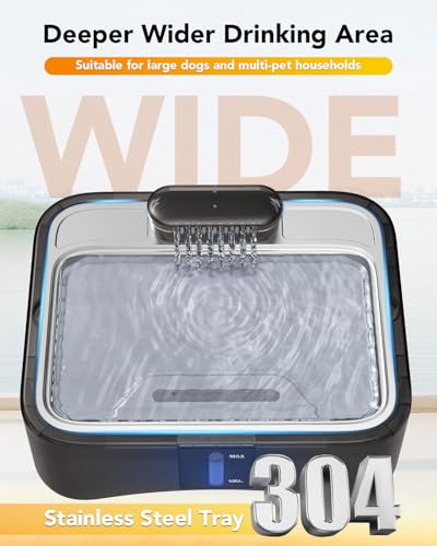 8.5L Elevated Dog Water Fountain with 4 Heights Adjustable