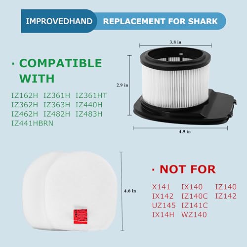 IZ162H Filter Replacement for Shark IZ162H (6 Count)