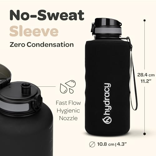 Motivational Water Bottle with Time Marker & Fruit Infuser 64 oz