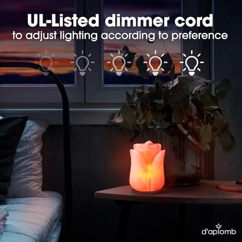 100% Authentic Natural Himalayan Salt Lamp;Hand Carved Flower Rose
