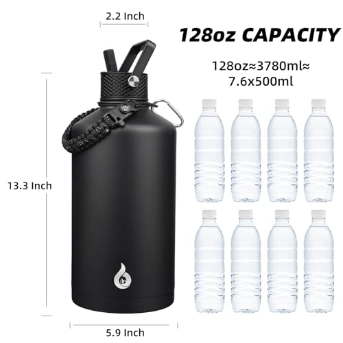128oz Insulated Water Bottle with Straw Lid