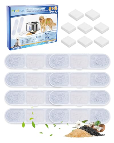 8+8 Dog Water Fountain Filters Compatible with MAILOFY WF530 (12 Count)