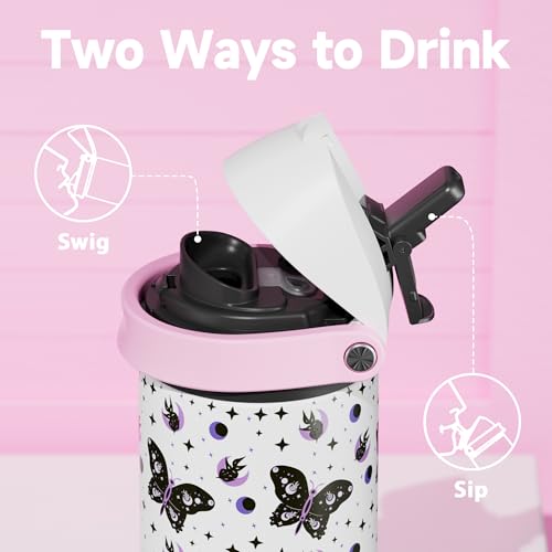 24 oz Insulated Water Bottle with Straw