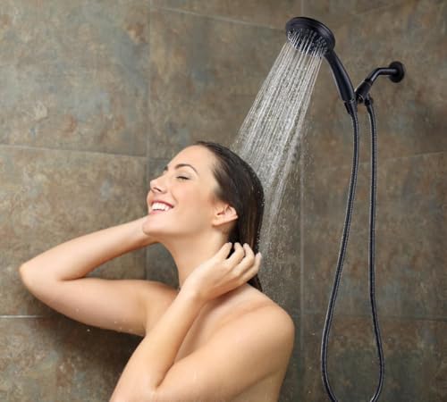 Shower Head with Metal Shower Holder and Long Hose