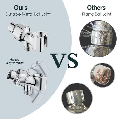 9 Spray Settings Shower Head with Handheld High Pressure Chrome Hand Held Showerhead with 60 Inch Stainless Steel Hose and Adjustable Overhead Bracket