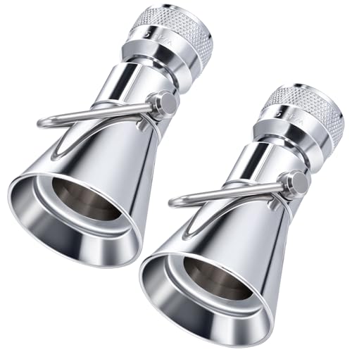 2 Setting Pivoting Single Spray Shower Head with Shut Off Valve