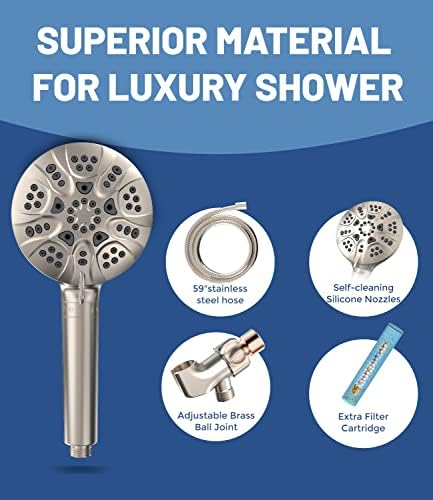6 Mode High Pressure Handheld Shower Head with Filter
