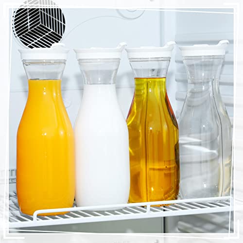 6 Pcs Plastic Water Carafe with Lid 32 Oz Clear (6 Count)