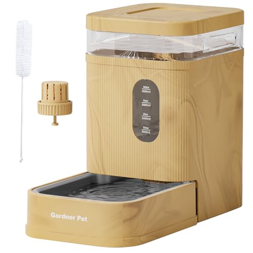 1.7 Gallon Automatic Dog Water Bowl Dispenser 6.5L Gravity Water Feeder with Stainless Steel Bowl & Maifan Stone Filter