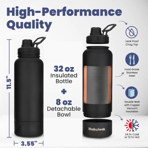Dog Water Bottle with Detachable Bowl for Dog Lovers