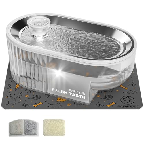 Cat Water Fountain Stainless Steel with a Silicone Mat