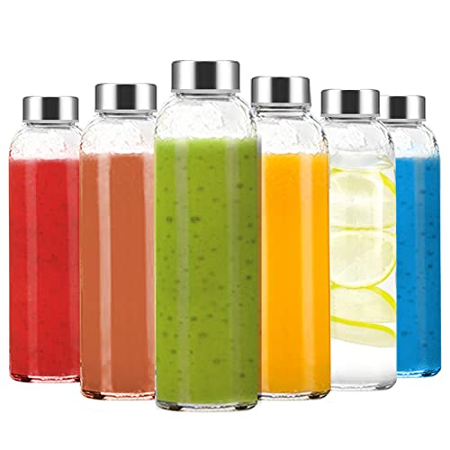 Clear Glass Bottles with Lids (6 Count)