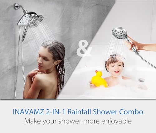 Rain Shower Head with Filtered Handheld Spray Combo Chrome 1.8 GPM