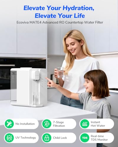 MATE4 Countertop Reverse Osmosis Water Filter with UV
