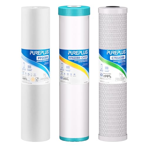 4.5"x 20" 3 Stage Whole House Water Filter Cartridge Combo Kit with Sediment
