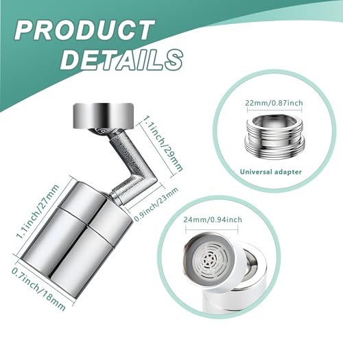 Rotatable 720° Faucet Sprayer Head