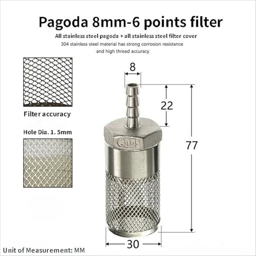 304 Stainless Steel Water Pump Filter Hose End Strainer Barbed Inline Mesh Screen