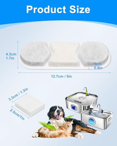 16+16 Pet Water Fountain Filter Compatible with MAILOFY WF120 (32 Count)