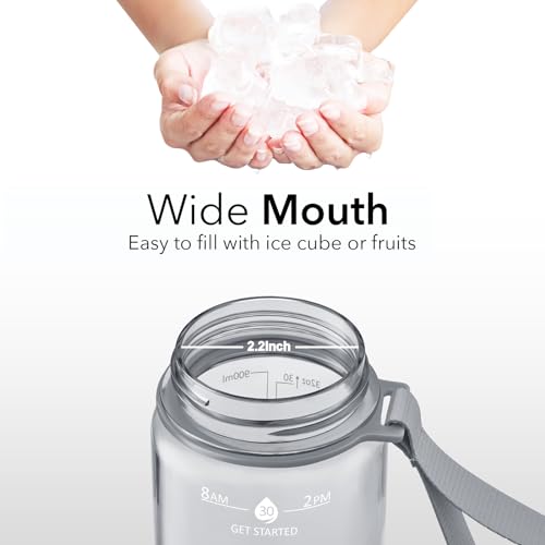 Plastic Water Bottle With Straw & Time Marker