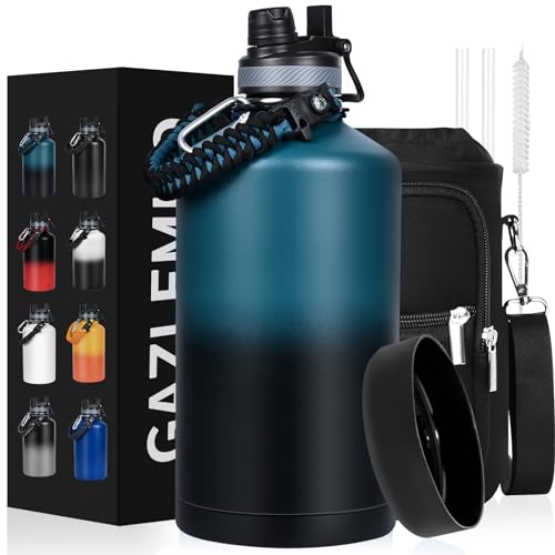 1 Gallon Water Bottle Insulated 128oz Stainless Steel Jug