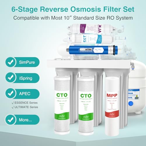 6 Stage 75 GPD RO Complete Replacement Filter Set (6 Count)