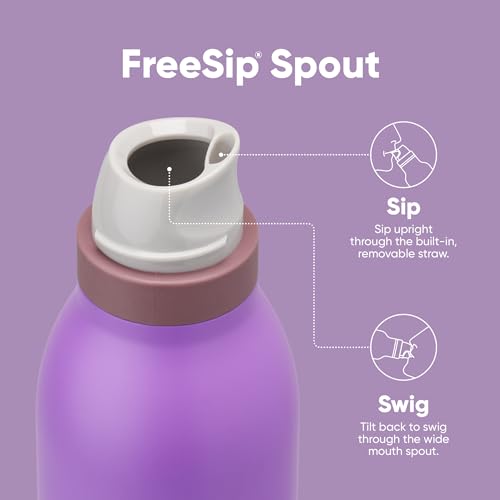 FreeSip Twist Stainless Steel Water Bottle 18 oz California Grapevine