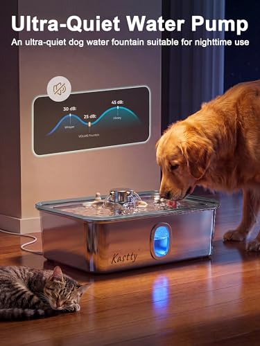 17L 4.5Gal Large Dog Water Fountain Stainless Steel for Multi