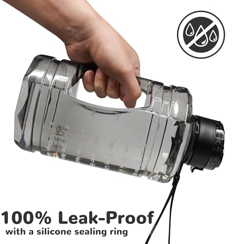 Large Water Bottle with Motivational Time Marker