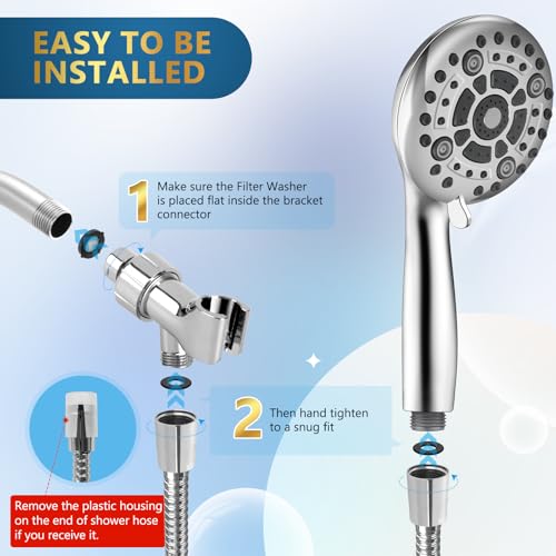 6 Spray Modes High Pressure Handheld Showerhead Set Upgraded