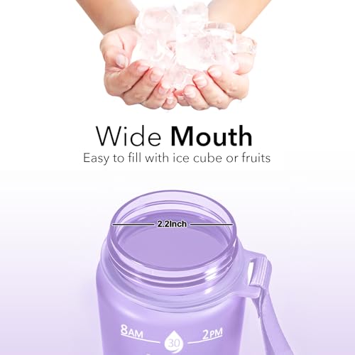 Plastic Water Bottle With Straw & Time Marker