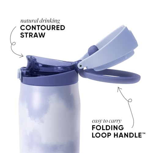 Water Bottle with Straw & Handle