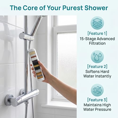 Replacement Shower Filter Cartridge Compatible With PWERAN Filtered Shower head for Hard Water Reduce Chlorine and Harmful Substances