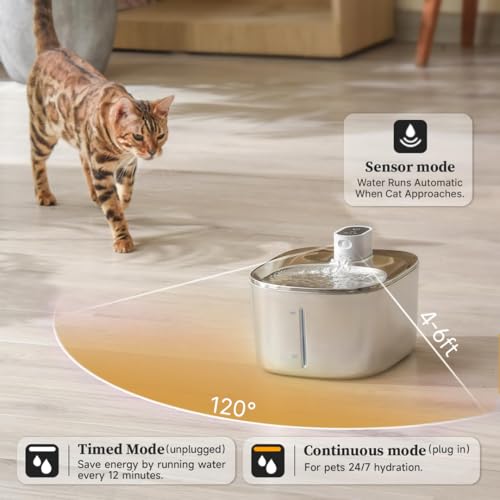Wireless Cat Water Fountain Stainless Steel