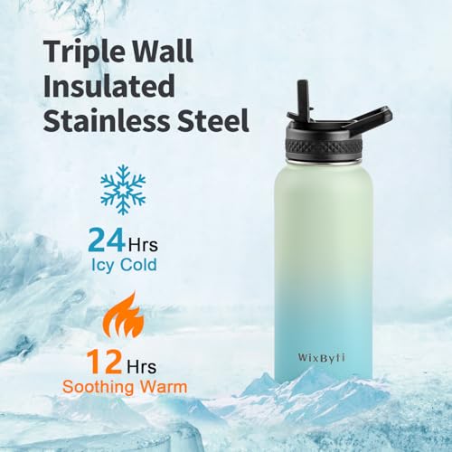 32 oz Insulated Water Bottle with Straw