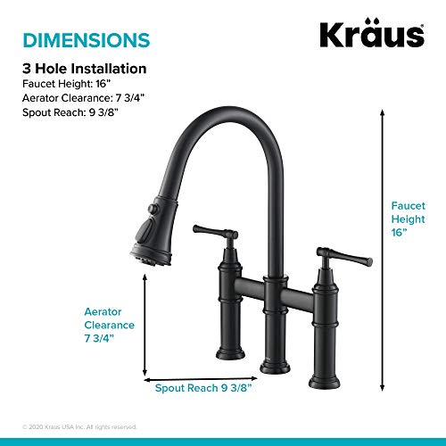 Allyn Transitional Bridge Kitchen Faucet with Pull