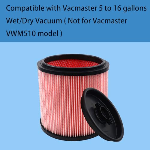 2 Pack HEPA Filter Compatible with Vacmaster Standard Cartridge Filter & Retainer 5 to 20 Gallon Wet (2 Count)