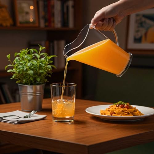 Tessco 3 Pcs Plastic Pitchers 60 Oz Clear Water Beer Jug Large (3 Count)