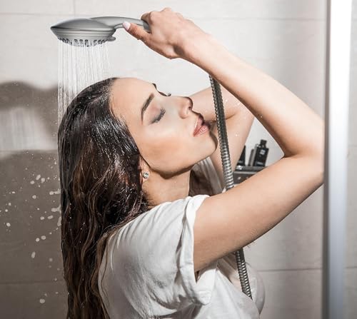 Shower Head with Metal Shower Holder and Long Hose