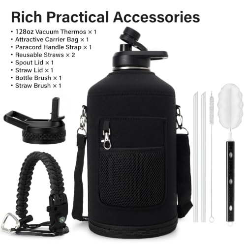 Gallon Insulated Water Bottle with Portable Carrier Bag for Outdoor