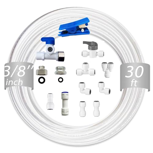 NSF 3 8" inch Water Line Tubing and Push to Connect Fittings for Reverse Osmosis Water Filter RO fittings